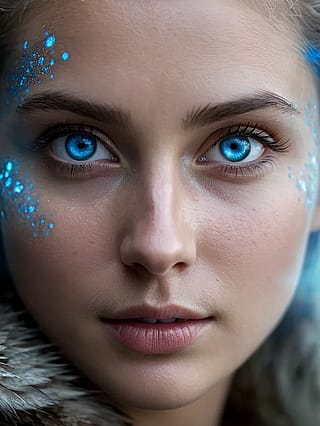 Blue gaze, silent ink'