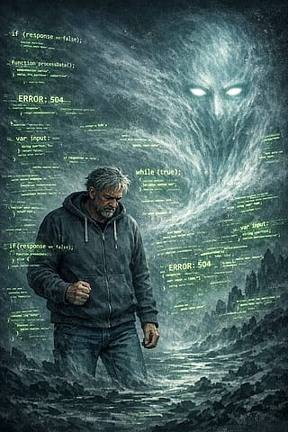 Man learning to program for the first time'