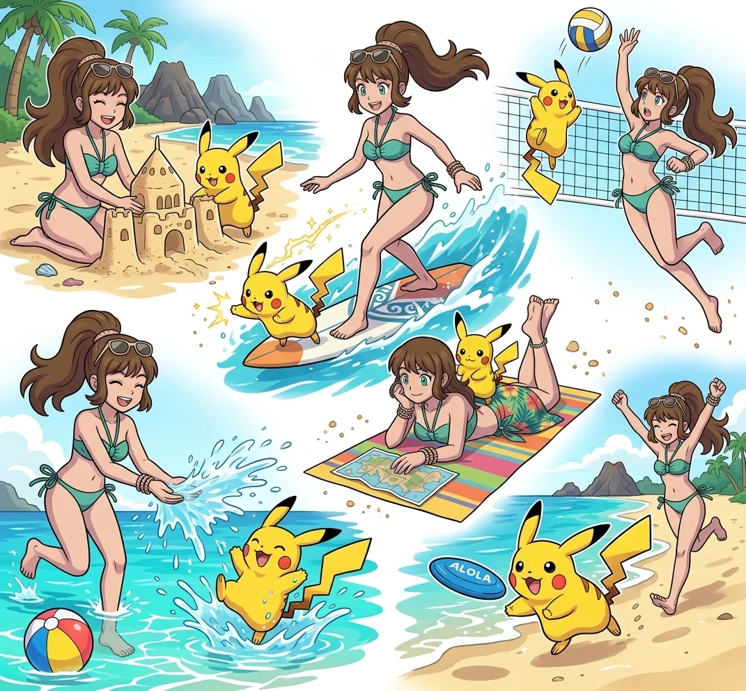 Skye and Chupi Spending the Day at the Beach picture 1 of 1