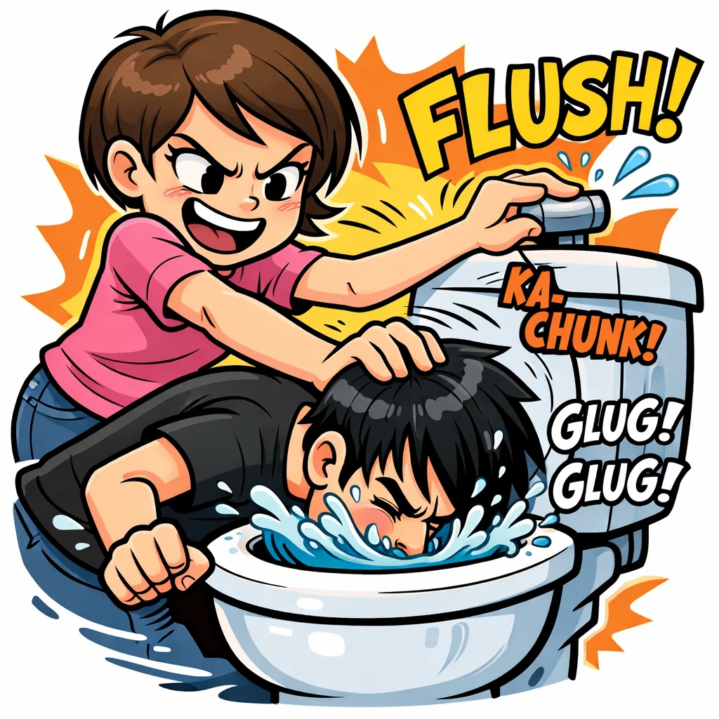 “I wanna put your head down and flush” picture 1 of 1