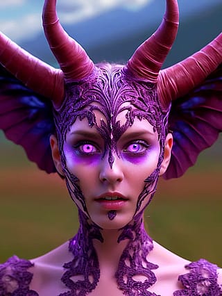 Purple devil's quiet glow'