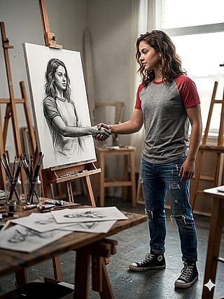 Shaking Hands with My Art [Prompt]⤵️'