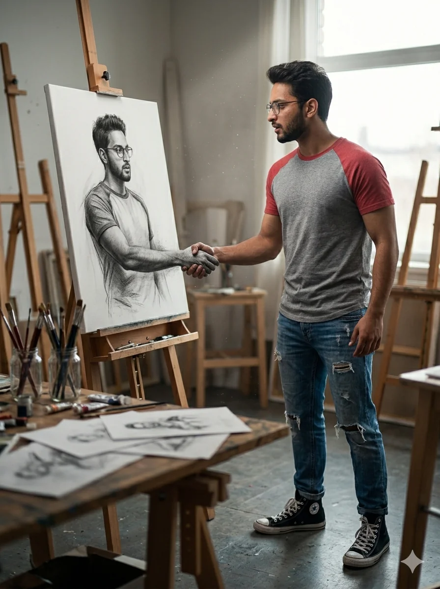 Shaking Hands with My Art [Prompt]⤵️ picture 2 of 2