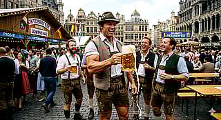 Arnie at OctoberFest in Brussels'