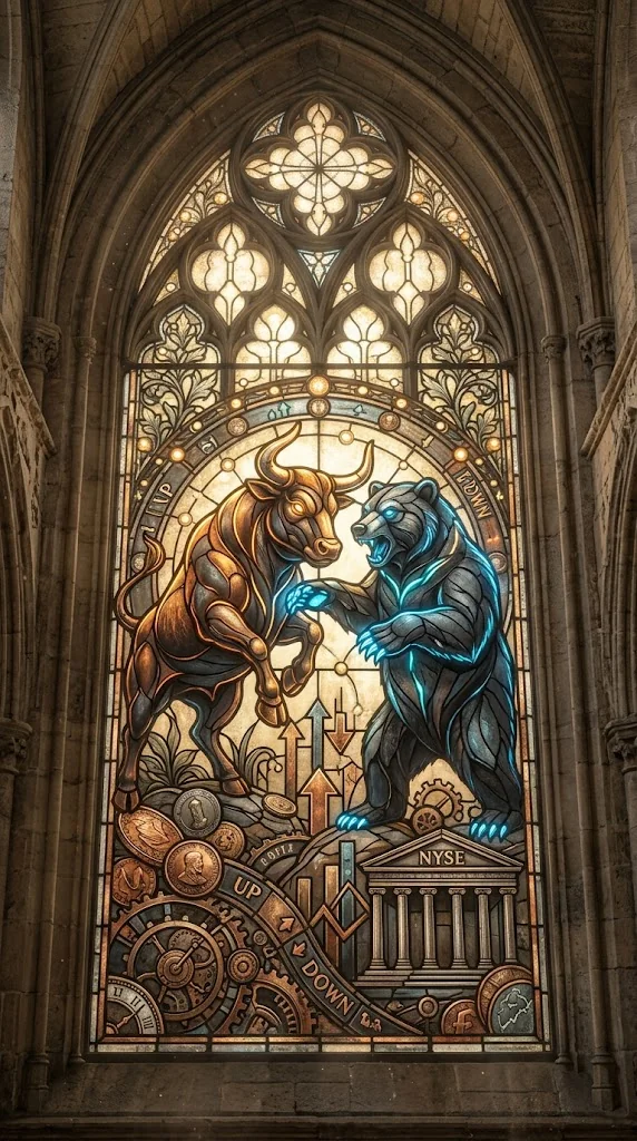 Gothic Bioluminescent Stained Glass — turned my wife's photo into a cathedral window, then went wild with dragons and sculptures picture 5 of 10