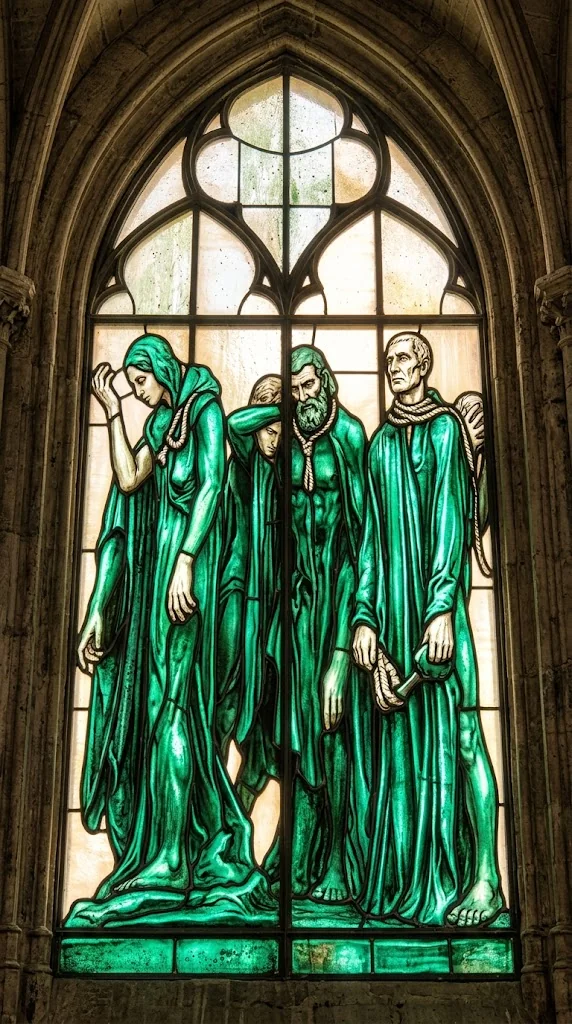 Gothic Bioluminescent Stained Glass — turned my wife's photo into a cathedral window, then went wild with dragons and sculptures picture 6 of 10