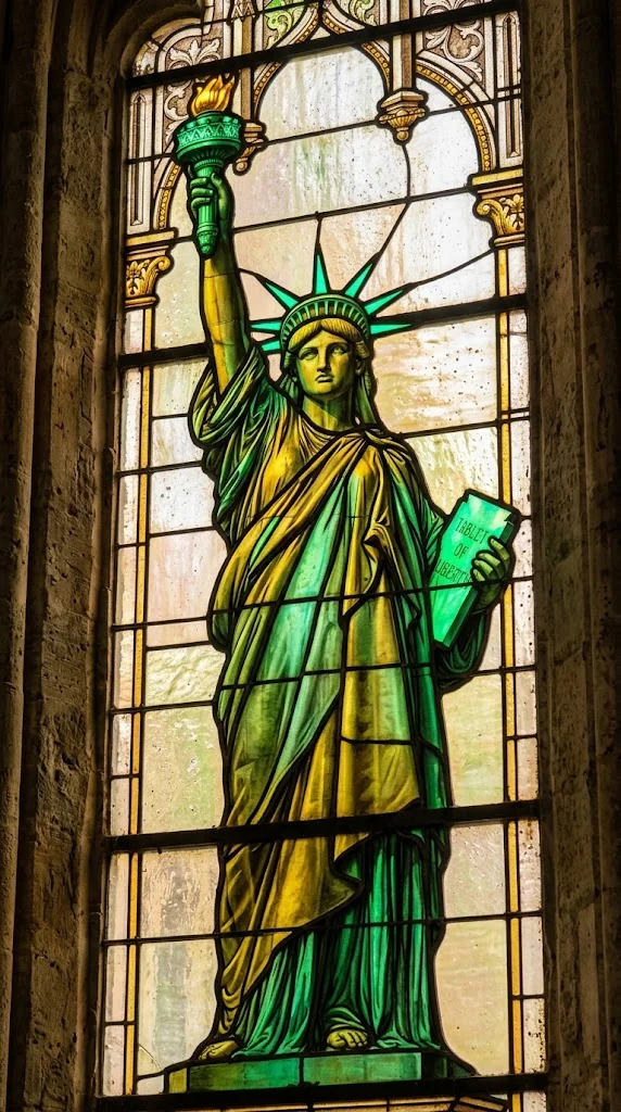 Gothic Bioluminescent Stained Glass — turned my wife's photo into a cathedral window, then went wild with dragons and sculptures picture 7 of 10