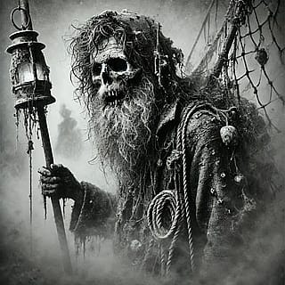 Ghost fisherman , help me make up his story'