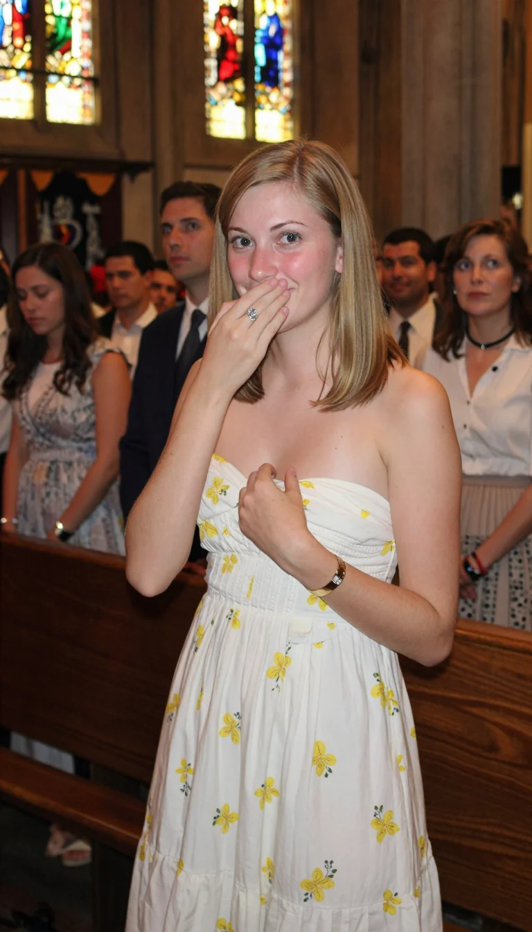 Cute Easter girl is embarrassed to have her picture taken picture 1 of 1