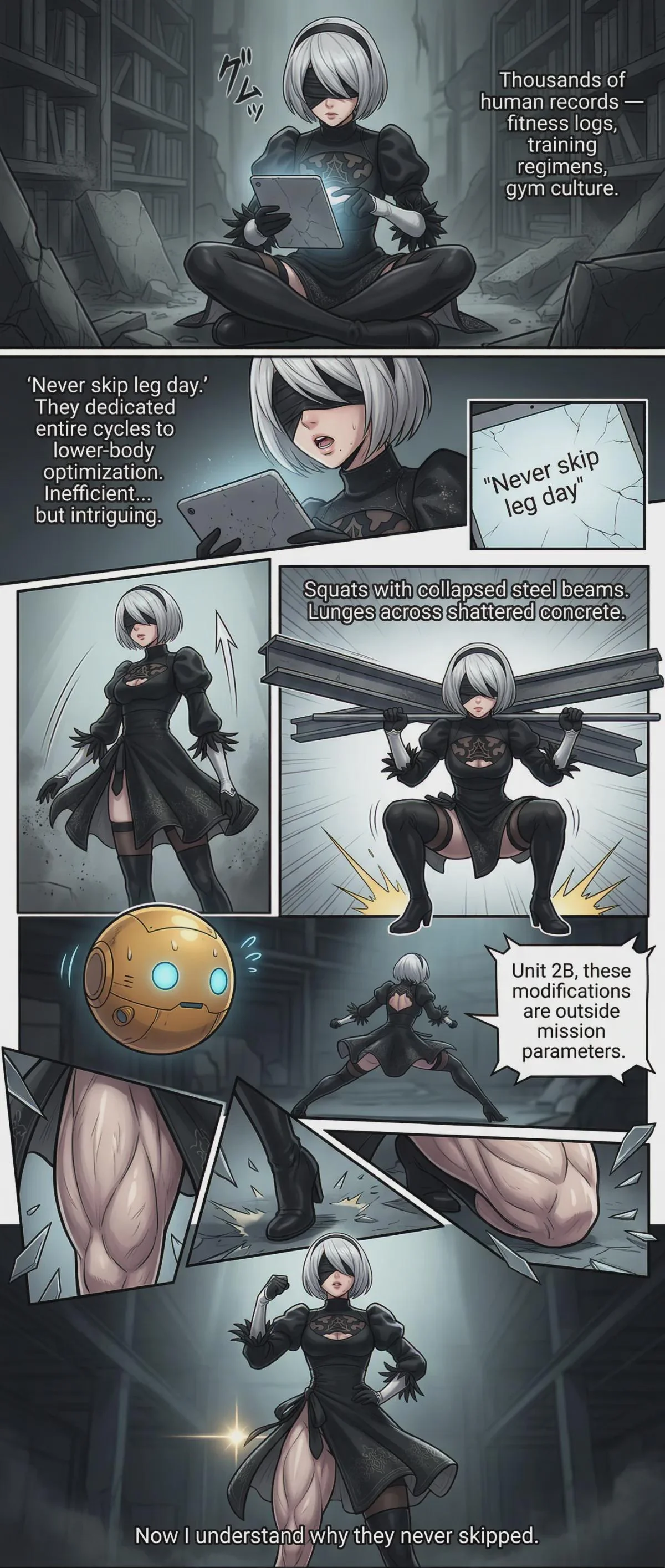 What if 2B discovered Leg days from the humans?😂 picture 1 of 1