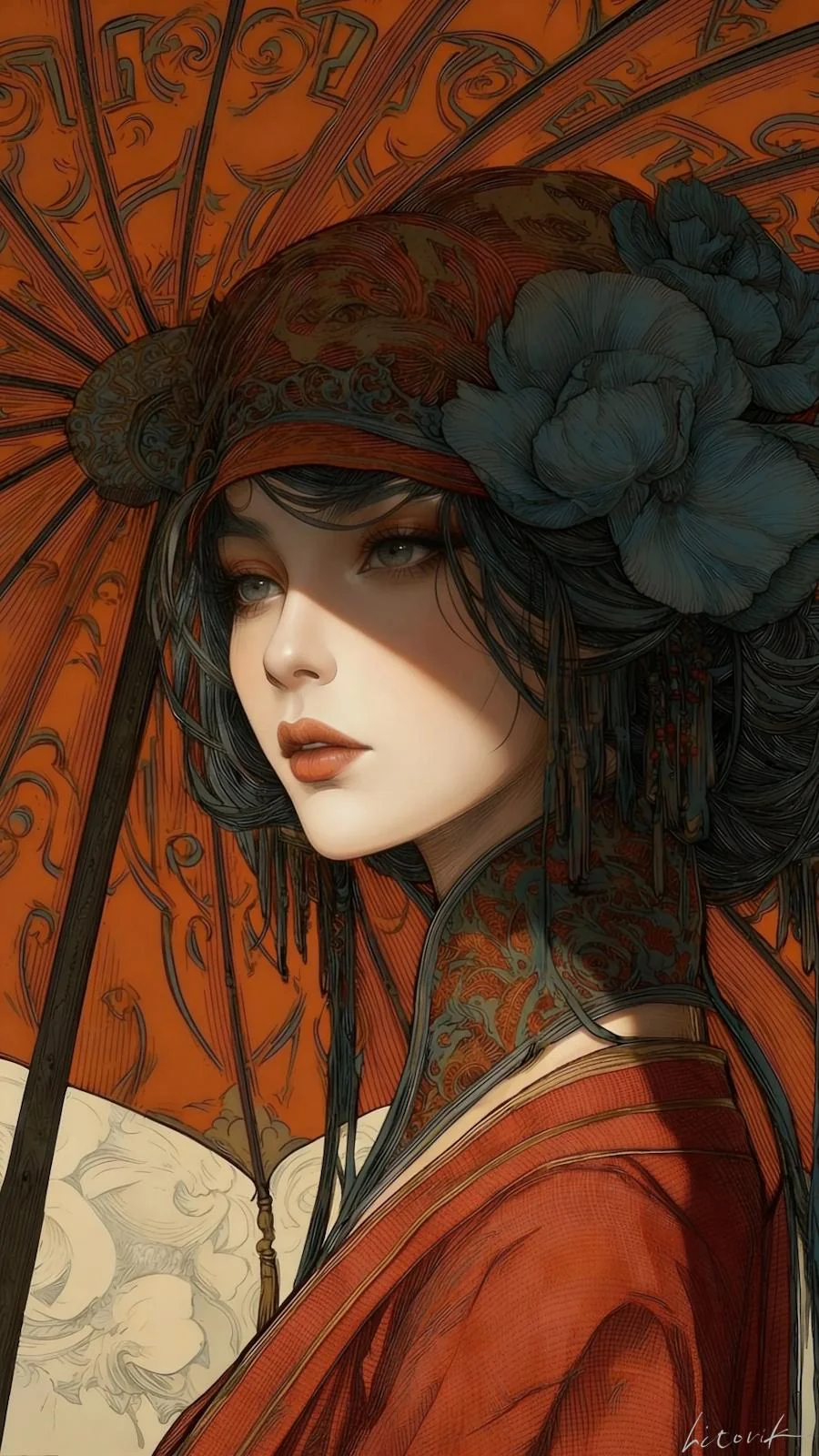 Crimson Elegance in Shadow / Phone Wallpaper Archives picture 1 of 1