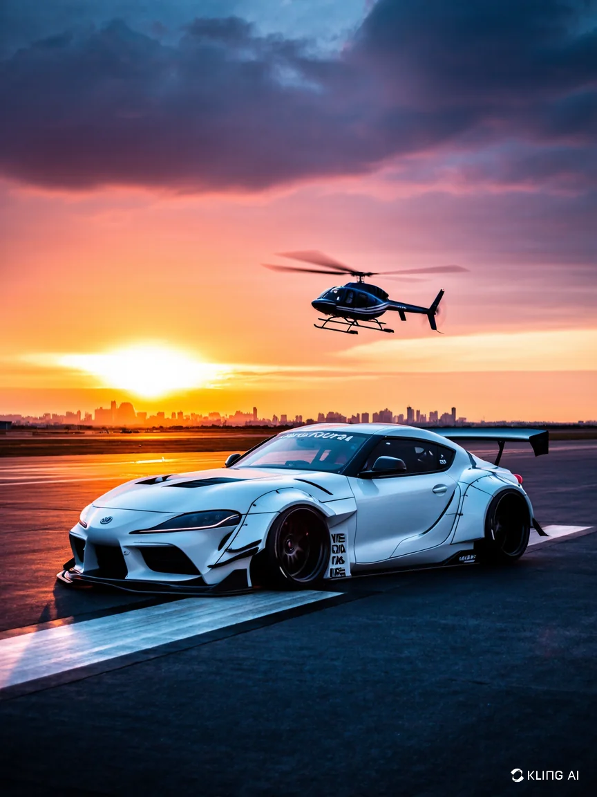 Sport Car and Helicopter picture 1 of 8