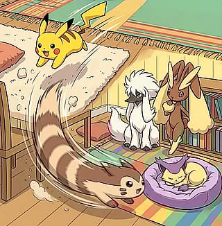 Chupi and Furret have too much energy'