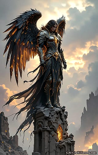 Fallen Angel atop Ruined Spire'