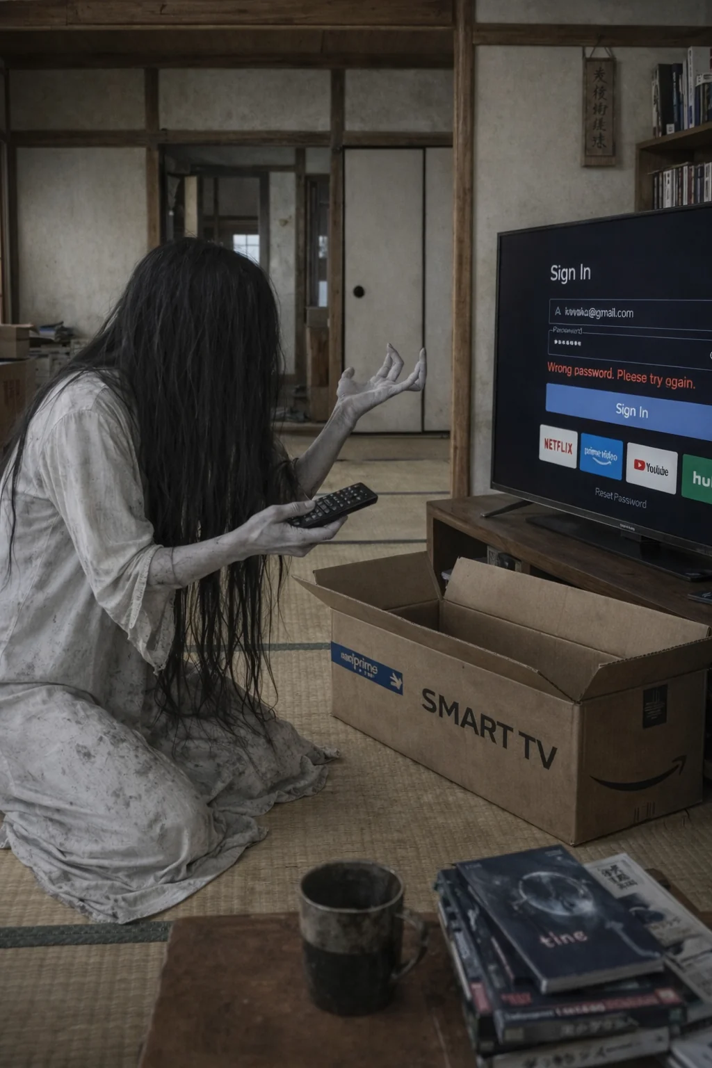 Sadako from The Ring discovers screen horror now requires account authentication picture 1 of 1