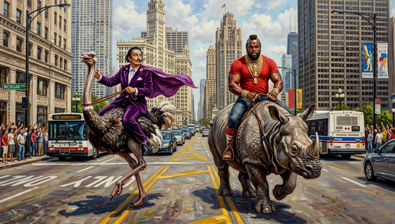 Remember that time Mr T and Dali went for a ride in Chicago? picture 1 of 1
