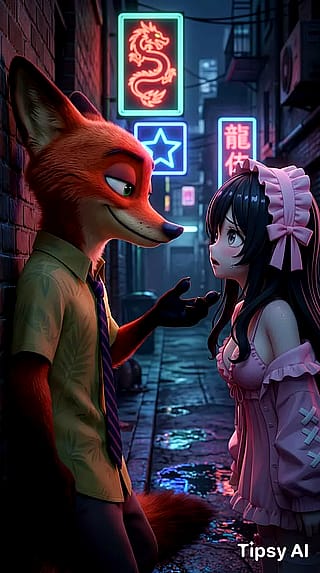 Zootopia Nick Wilde with OC charecter'