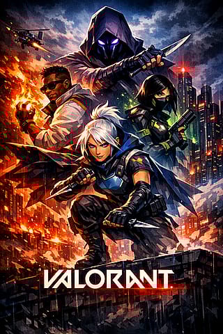 Valorant‑style poster agents in action'