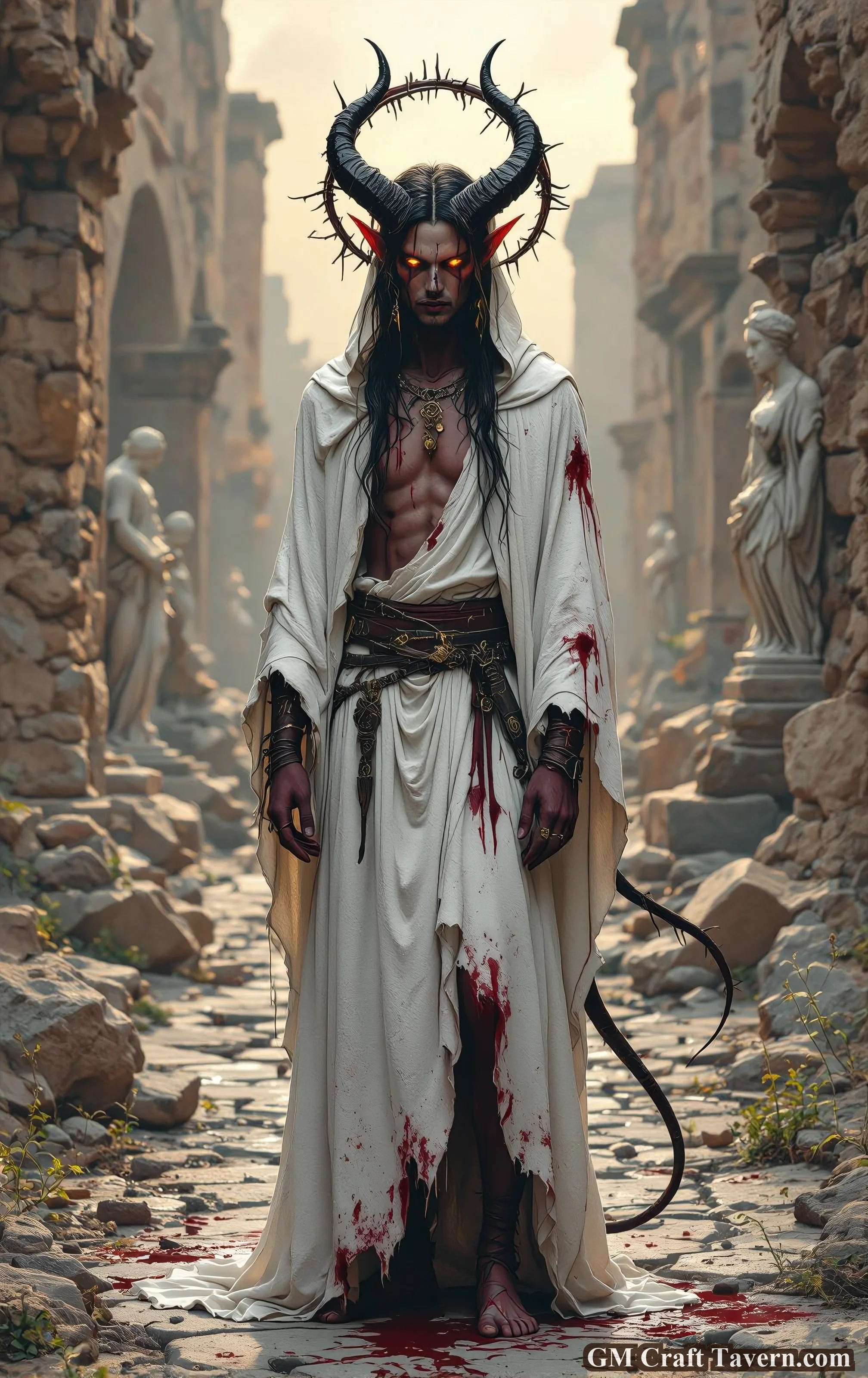 Bloodied Tiefling in the Ruins picture 1 of 1