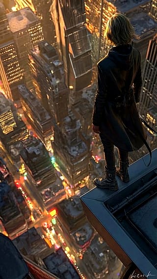 A Lone Moment Above the City / Phone Wallpaper Archives'