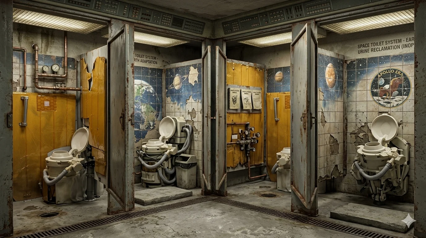 "Space Station Theme Public Toilet With Universal Waste Management Systems" picture 1 of 1