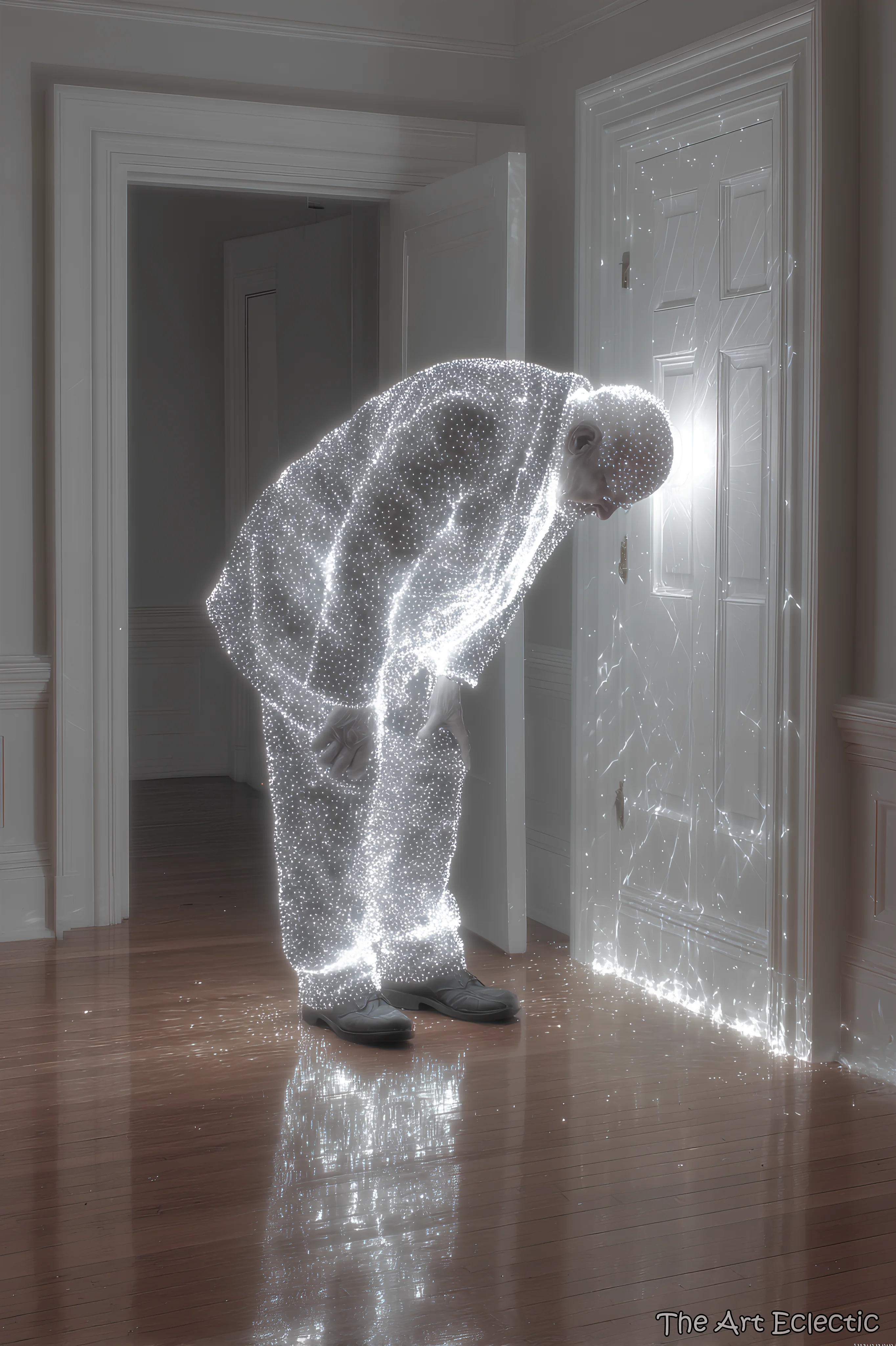 The Man of Light, pausing for a moment to catch his breath. Even the stars must feel heavy when you carry them through such narrow hallways. picture 1 of 1