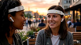"A Headband That Displays Speech as Text"'