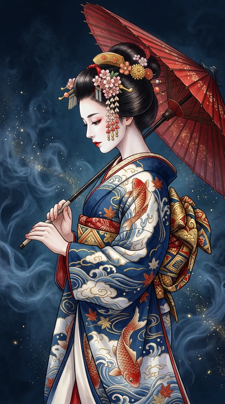 Drawing of a geisha - prompt 👇🏻 picture 1 of 1