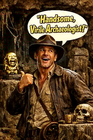 Funny fanart picture of Indiana Jones I had ChatGPT make for me!'