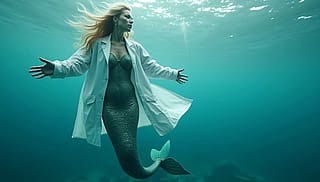 Mermaid in Her Lab Coat'