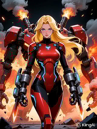 Giant Robot and Lady'