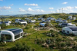 Solarpunk village'