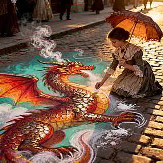 Young witch practicing her craft'