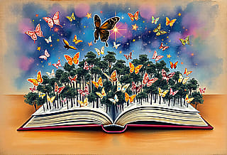 Butterfly book forest'