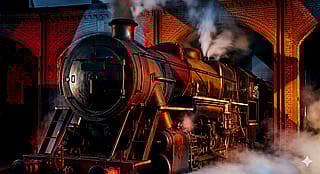 Steam Engine coming out of the Sheds'