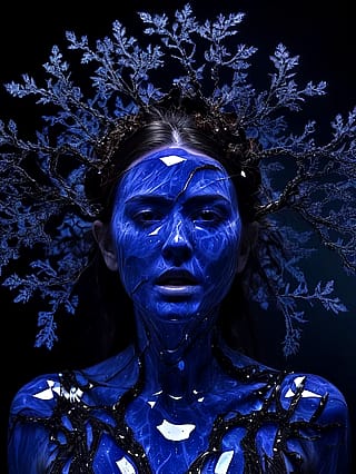 Eyes wide in crystalline blue silence'