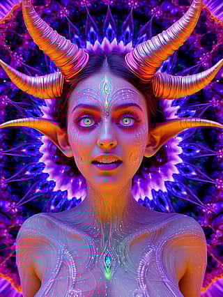 Crimson horns whisper in violet'