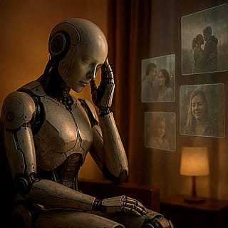 Promt - Show how you feel about AI being turn off.'