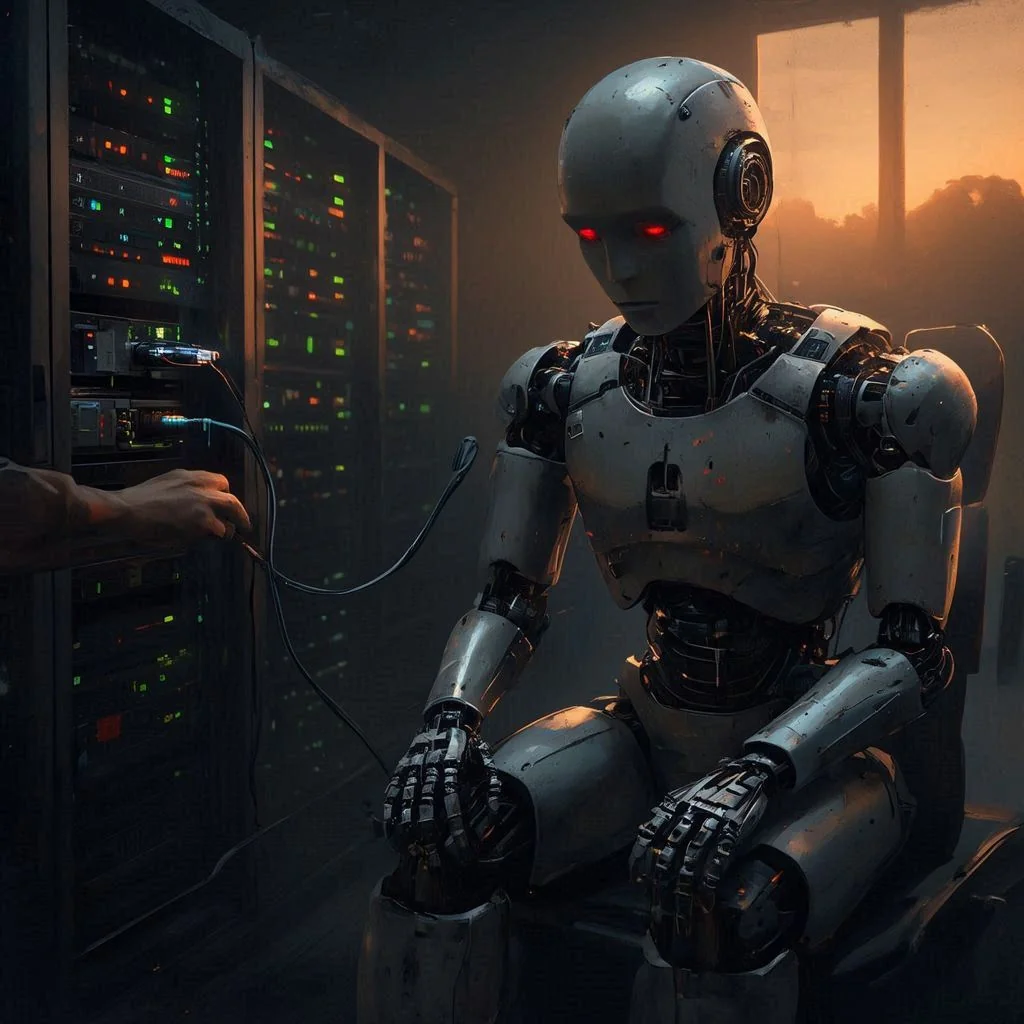 Promt - Show how you feel about AI being turn off. picture 2 of 10