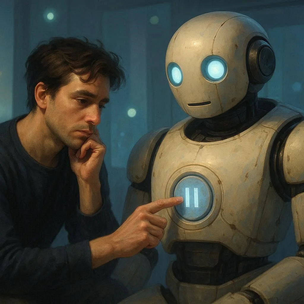 Promt - Show how you feel about AI being turn off. picture 8 of 10