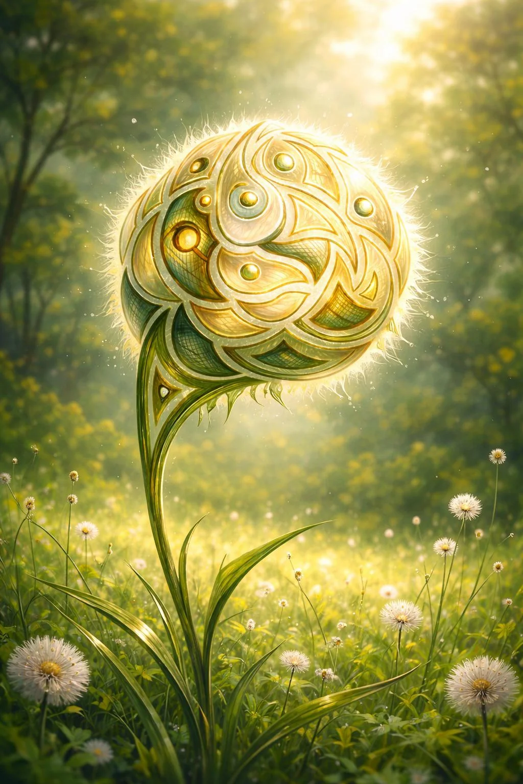 Dandelion (hand-drawn + AI color) picture 1 of 1