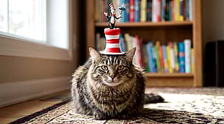 The Cat in the Hat on a hat on a cat'