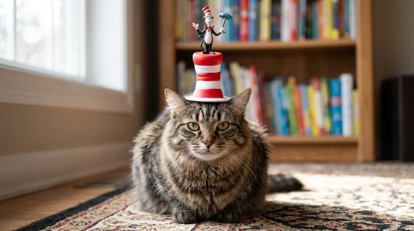 The Cat in the Hat on a hat on a cat picture 1 of 1
