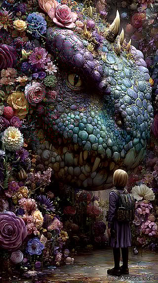 A quiet meeting in a corner of the world where the scales are made of petals and the air smells like old stories.'