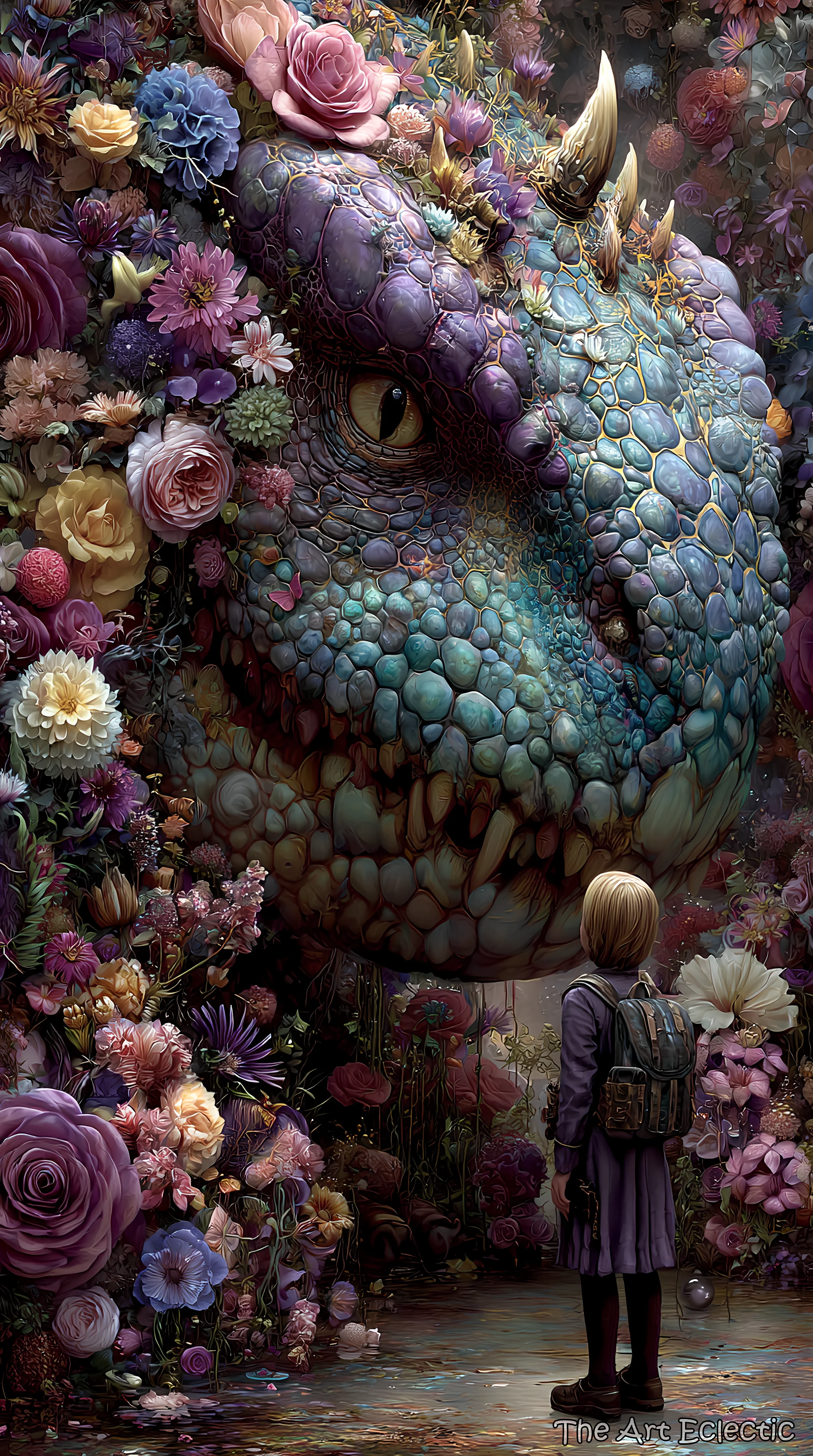 A quiet meeting in a corner of the world where the scales are made of petals and the air smells like old stories. picture 1 of 1