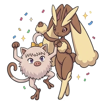 Mimi the Lopunny and Ribbon the Mankey picture 2 of 7