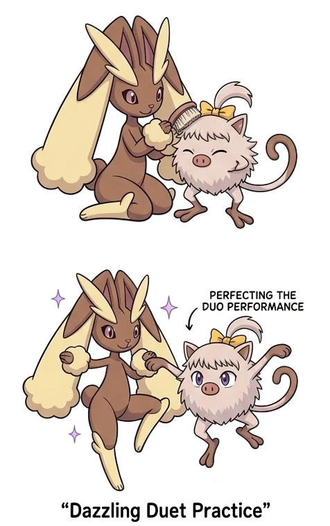 Mimi the Lopunny and Ribbon the Mankey picture 5 of 7