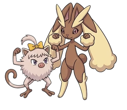 Mimi the Lopunny and Ribbon the Mankey picture 6 of 7