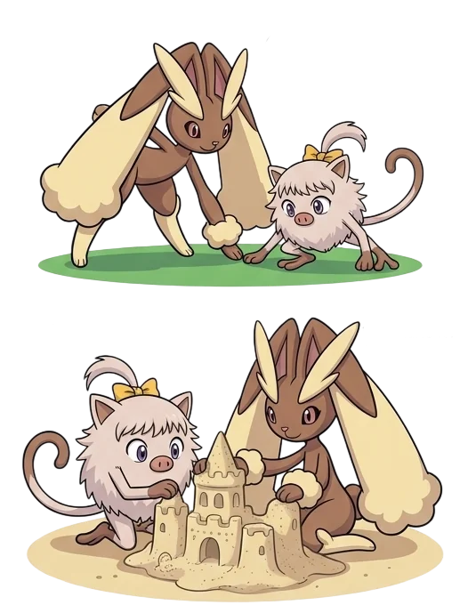 Mimi the Lopunny and Ribbon the Mankey picture 7 of 7