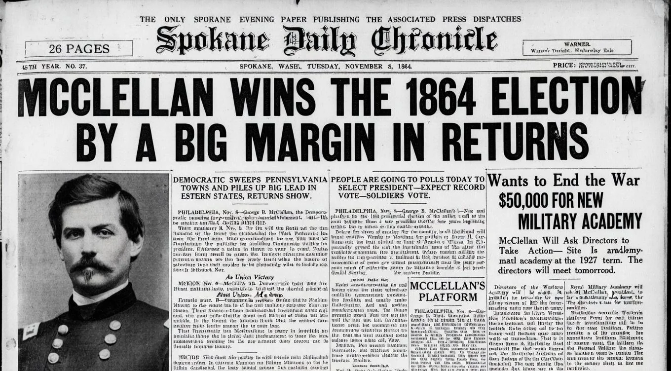 A short story told in newspapers if George B. McClellan won the 1864 election (not meant to be historically accurate) picture 6 of 6